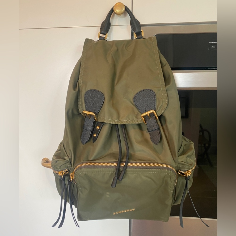 Burberry Nylon Rucksack Olive Green Large